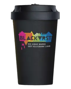 Nachhaltiger Mehrwegbecher BlackVRST – Edition Volksbank Lahr